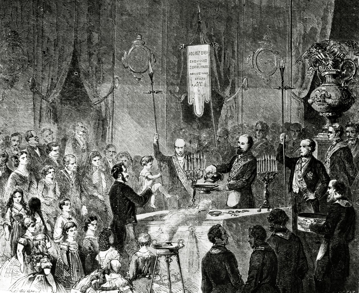 Un bautismo masónico en la Logia de la Amistad Fraternal, Gran Oriente de Francia, París, 1861 de Charles Yriarte