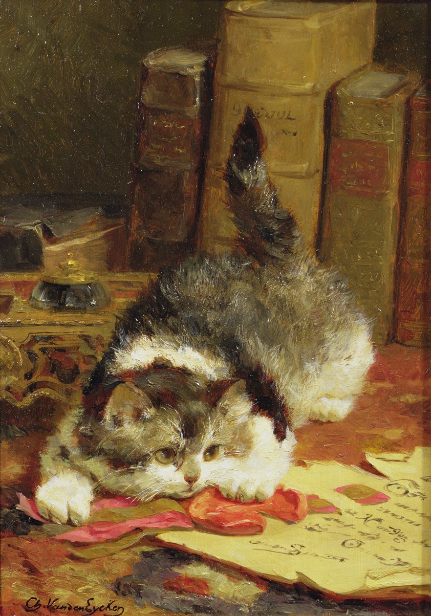 Gato acechando de Charles van den Eycken