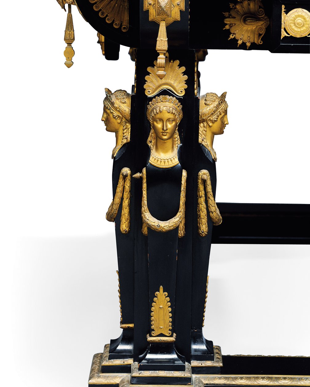 Mesa de Napoleón III, diseñada por Jean Brandely, marquetería de E. Varlot, París, c.1850-75 de Charles Guillaume Diehl