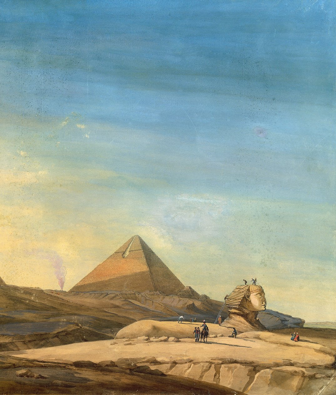 Medición de la Esfinge, detalle de las Pirámides de Menfis de Charles Louis Balzac