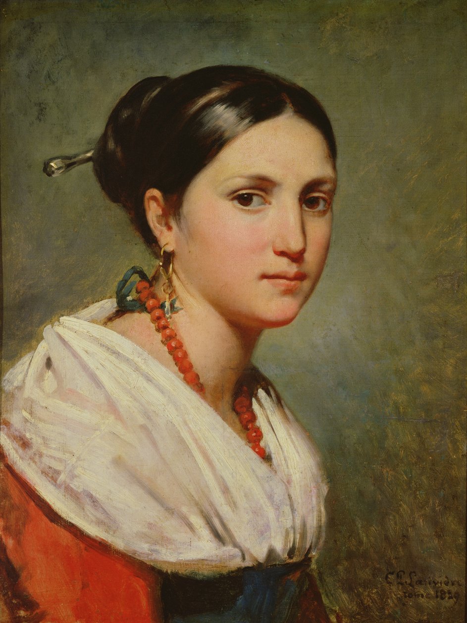 Retrato de una joven italiana, 1829 de Charles Philippe Lariviere