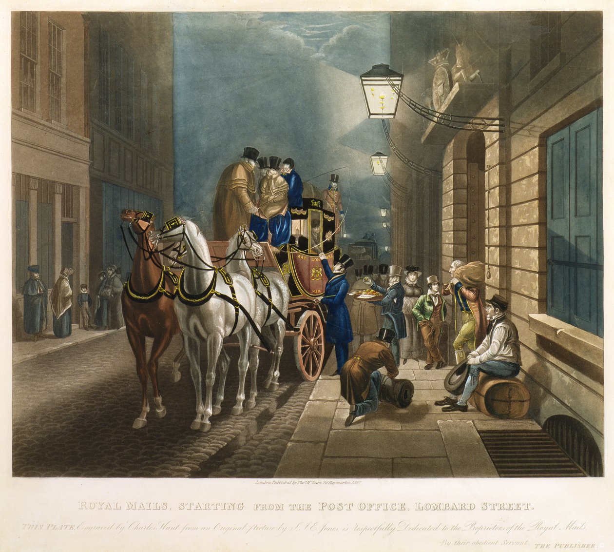 Correos Reales saliendo de la Oficina de Correos, Lombard Street de Charles Hunt