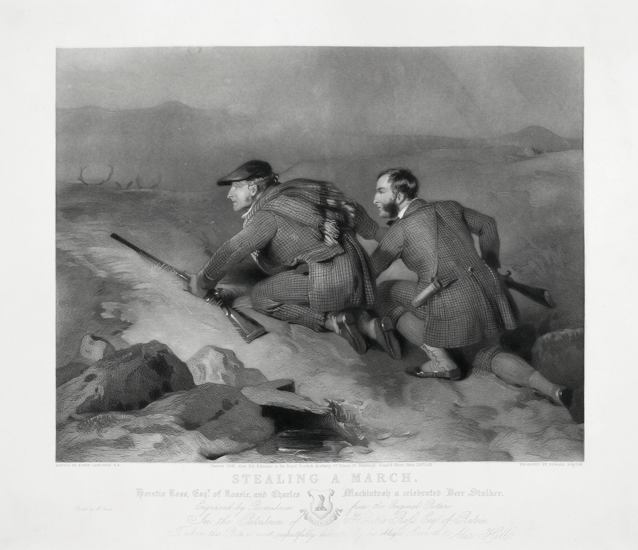 Marcha Robada, grabado por Edward Burton de Charles (after) Landseer