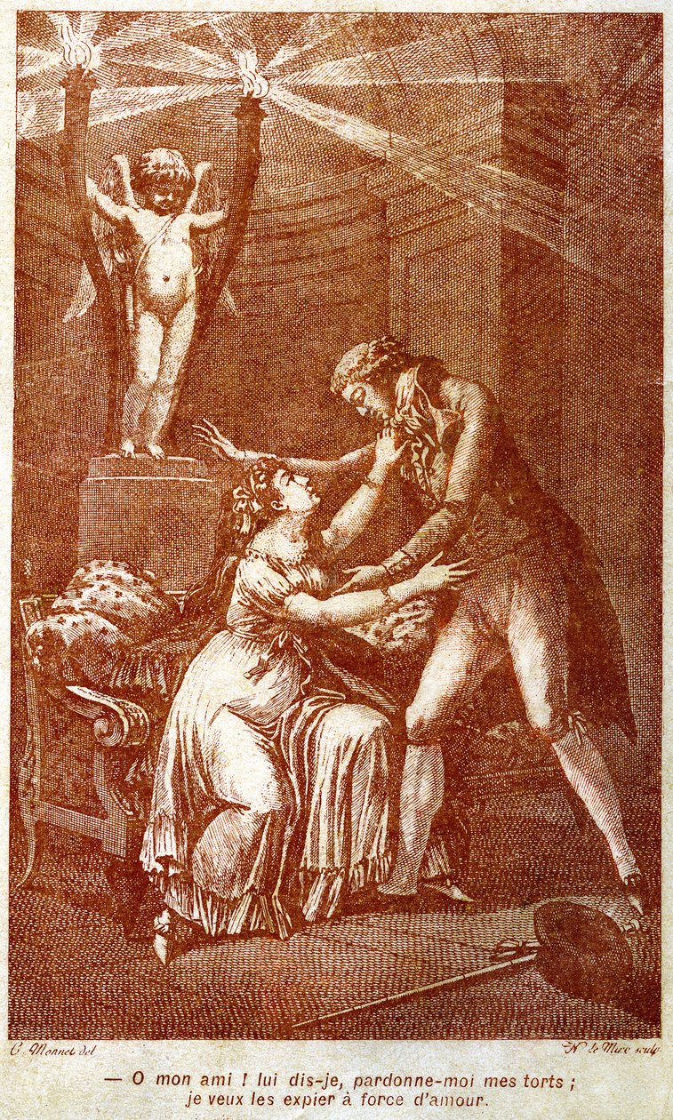 Ilustración para “Las relaciones peligrosas” novela epistolar de Choderlos de Laclos (1741-1803) (grabado) de Charles (after) Monnet