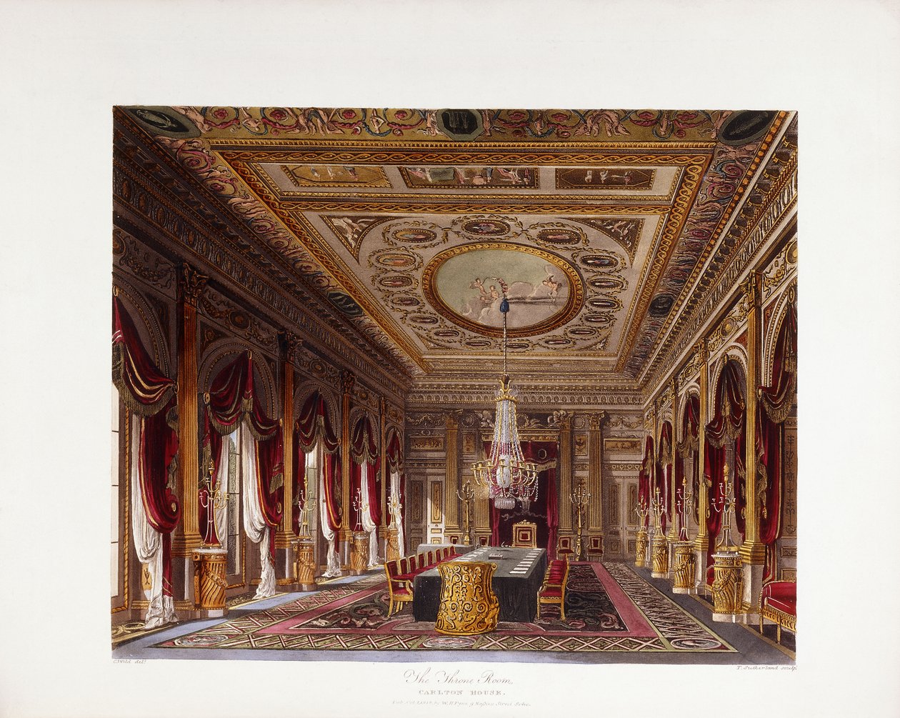 La Sala del Trono, Carlton House de Charles (after) Wild