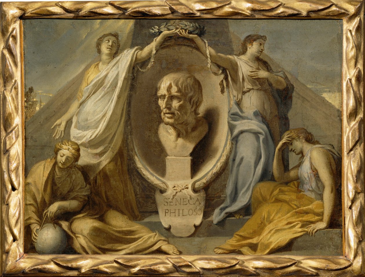 La tumba de Séneca ... de Charles (attr. to) Le Brun