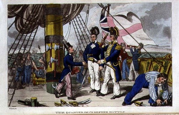 La Cubierta de Popa antes de la Batalla, lámina de 