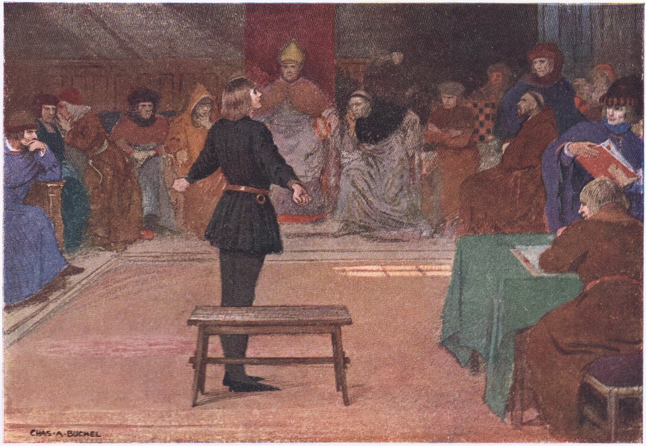 El juicio, de La historia de Juana de Arco publicada por George Harrap & Co Ltd de Charles A. Buchel