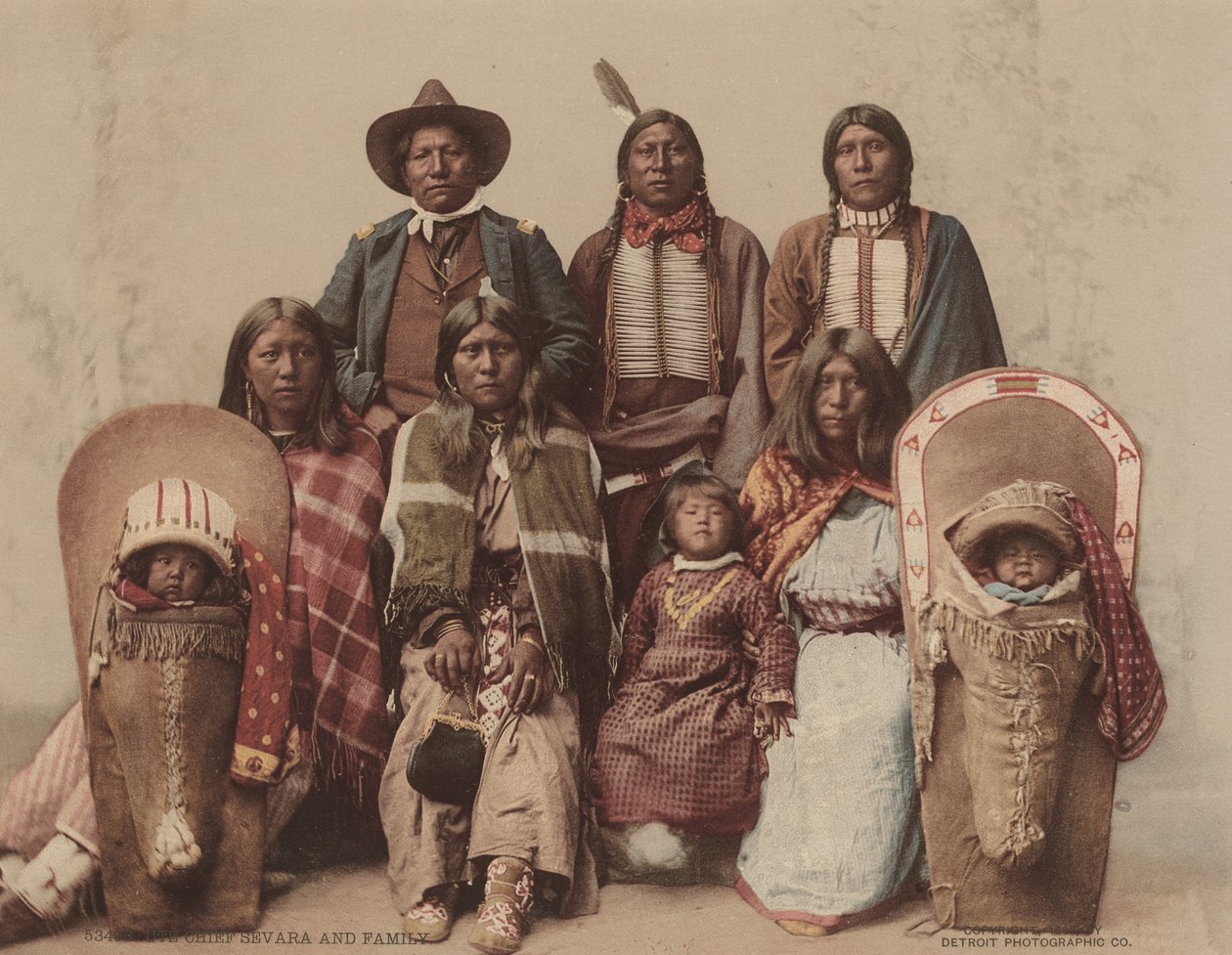 Jefe Ute Severo y familia de Charles A. Nast, Detroit Photographic Company