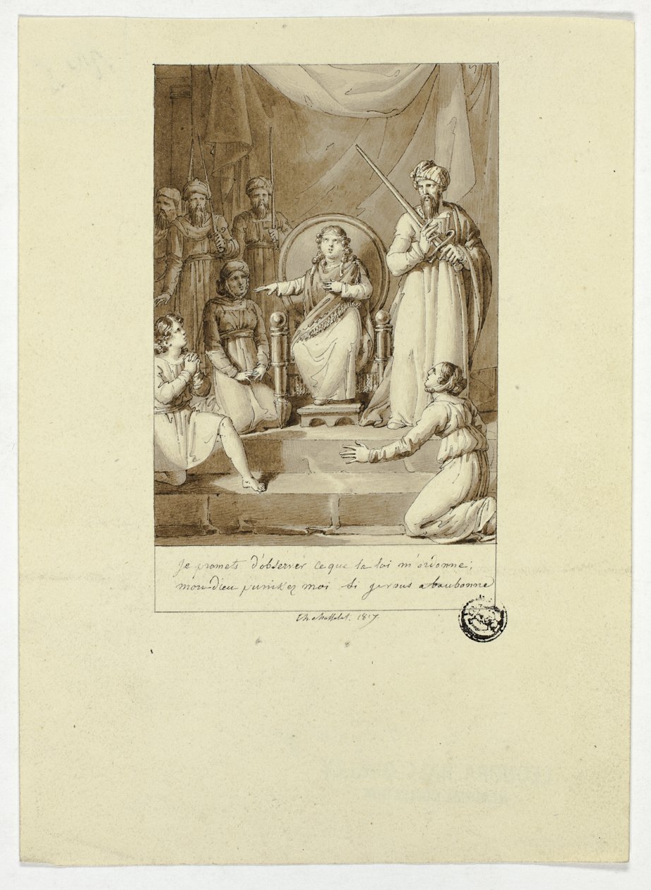 Escena de Athalie de Racine de Charles Abraham Chasselat