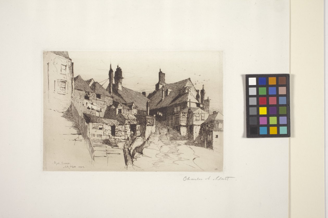 Rye, Sussex (aguafuerte sobre papel) de Charles Adams Platt