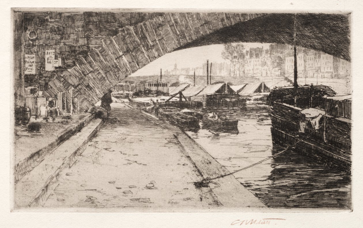 Bajo el Pont Marie, París, 1887 de Charles Adams Platt