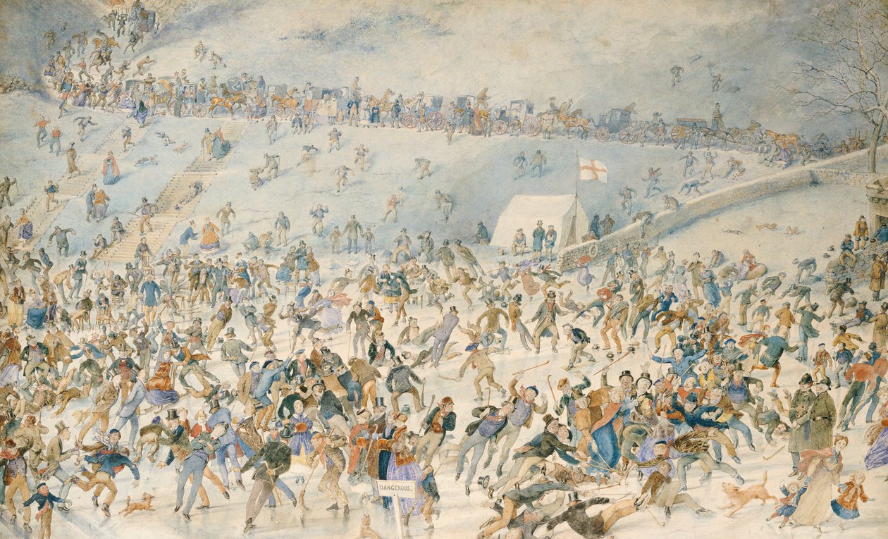 Figuras patinando sobre hielo, 1876 de Charles Altamont Doyle