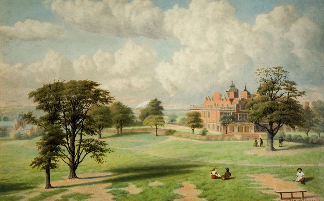Aston Hall desde el parque, 1891 de Charles Ashmore