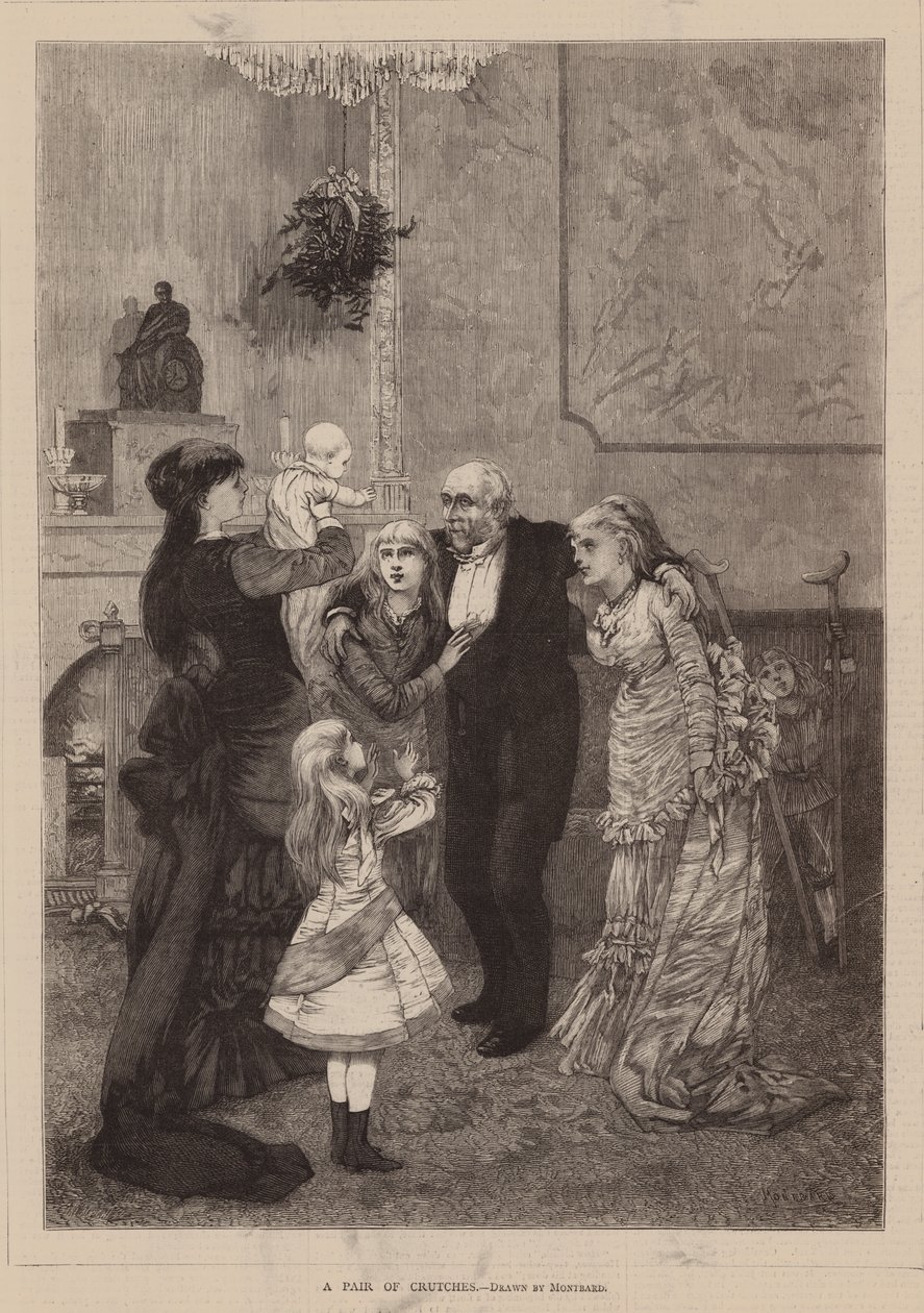 Un par de muletas (grabado) de Charles Auguste (1841-1905) (after) Loye