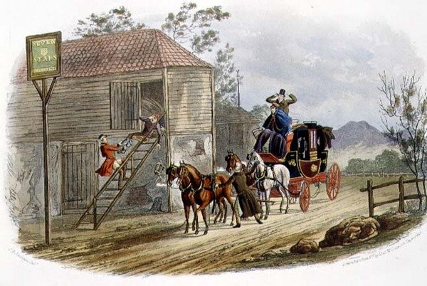 Un perezoso cuidador de caballos para el correo de Charles B. (after) Newhouse