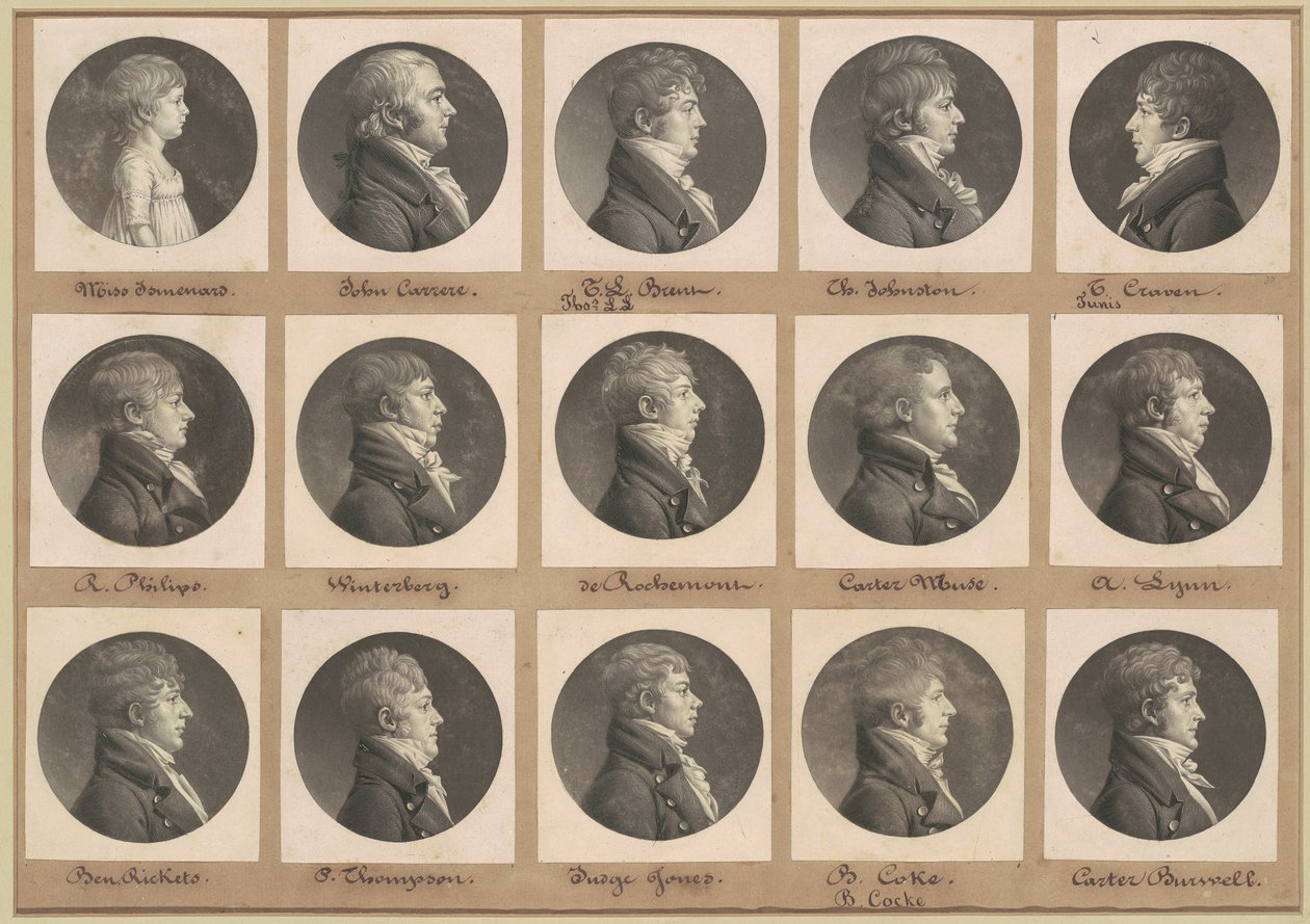 Colección de retratos de Saint-Mémin, Grupo 30 de Charles B. J. Févret de Saint Mémin