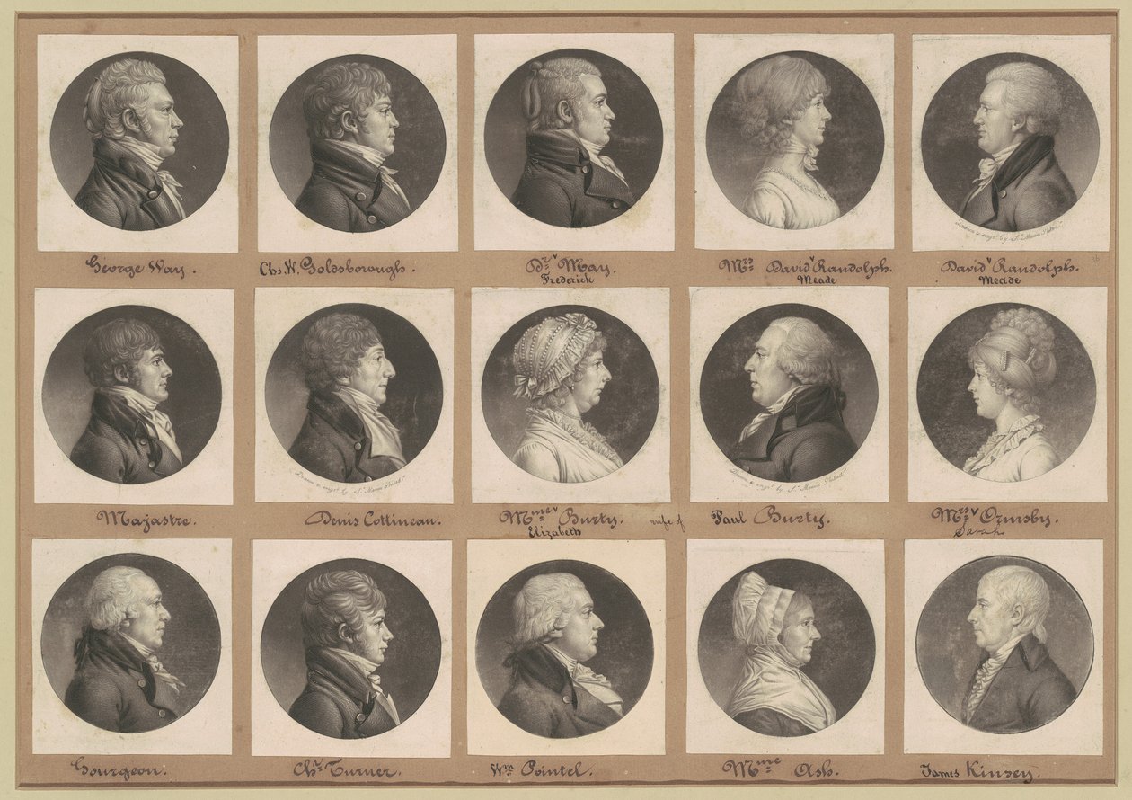 Colección de Retratos de Saint-Mémin, Grupo 36 de Charles B. J. Févret de Saint Mémin