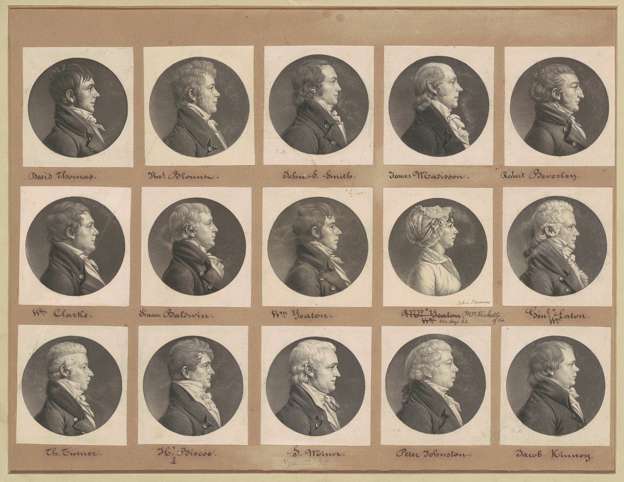 Colección de retratos de Saint-Mémin, Grupo 38 de Charles B. J. Févret de Saint Mémin