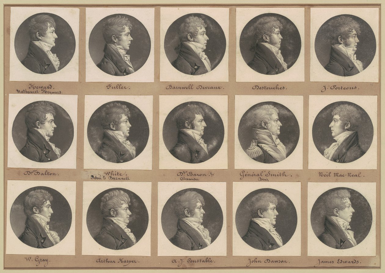 Colección de Retratos de Saint-Mémin, Grupo 45 de Charles B. J. Févret de Saint Mémin