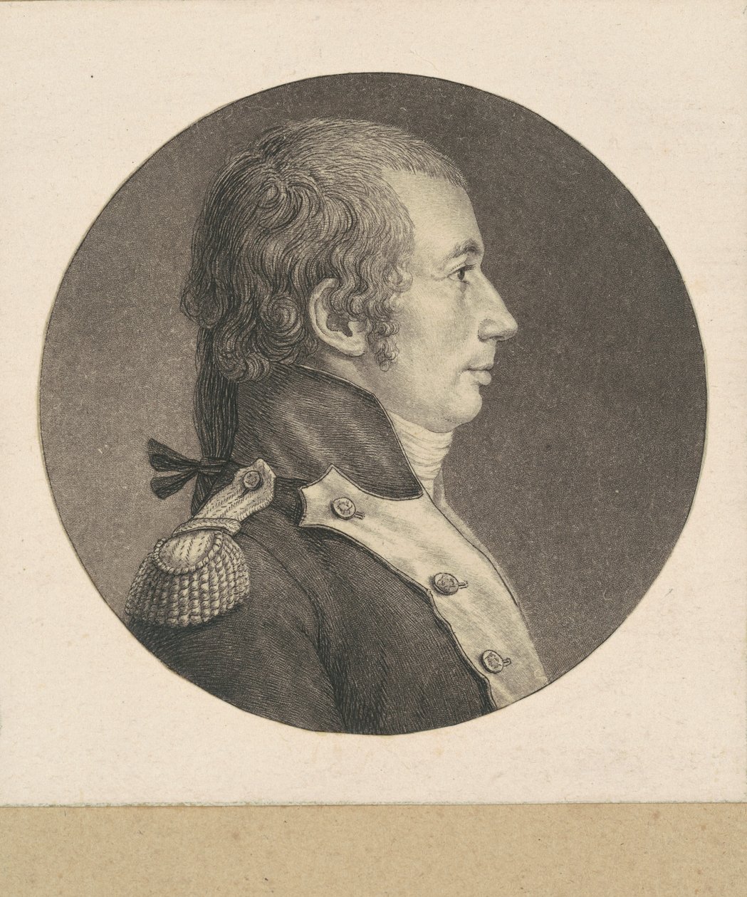 Coronel no identificado de la infantería francesa de Charles B. J. Févret de Saint Mémin