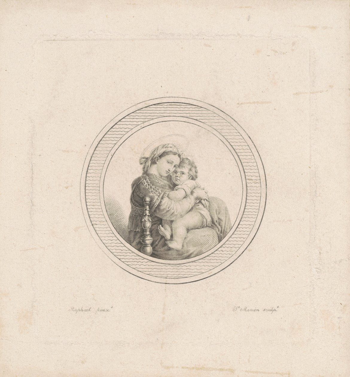 Madonna della seggiola de Charles B. J. Févret de Saint Mémin, after Raphael