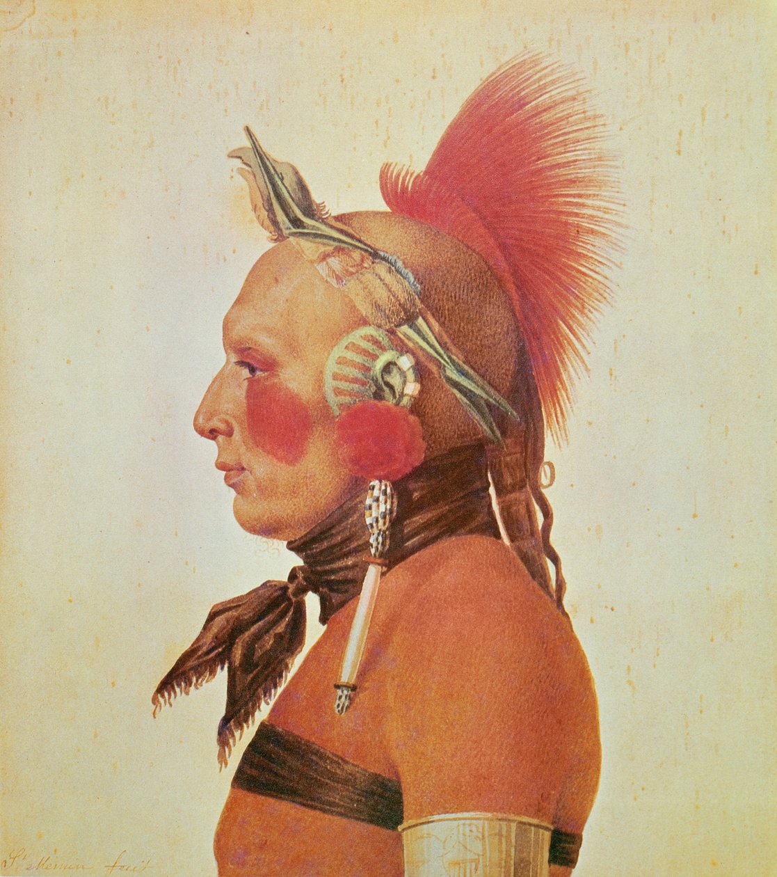 Un guerrero Osage, c.1804 de Charles Balthazar Julien Févret de Saint Mémin