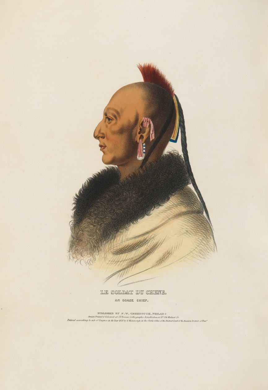 El Soldado del Roble - Un jefe osage de Charles Balthazar Julien Févret de Saint-Mémin