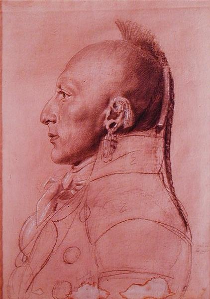 Retrato de un jefe de los Pequeños Osages, c.1807 de Charles Balthazar Julien Févret de Saint Mémin