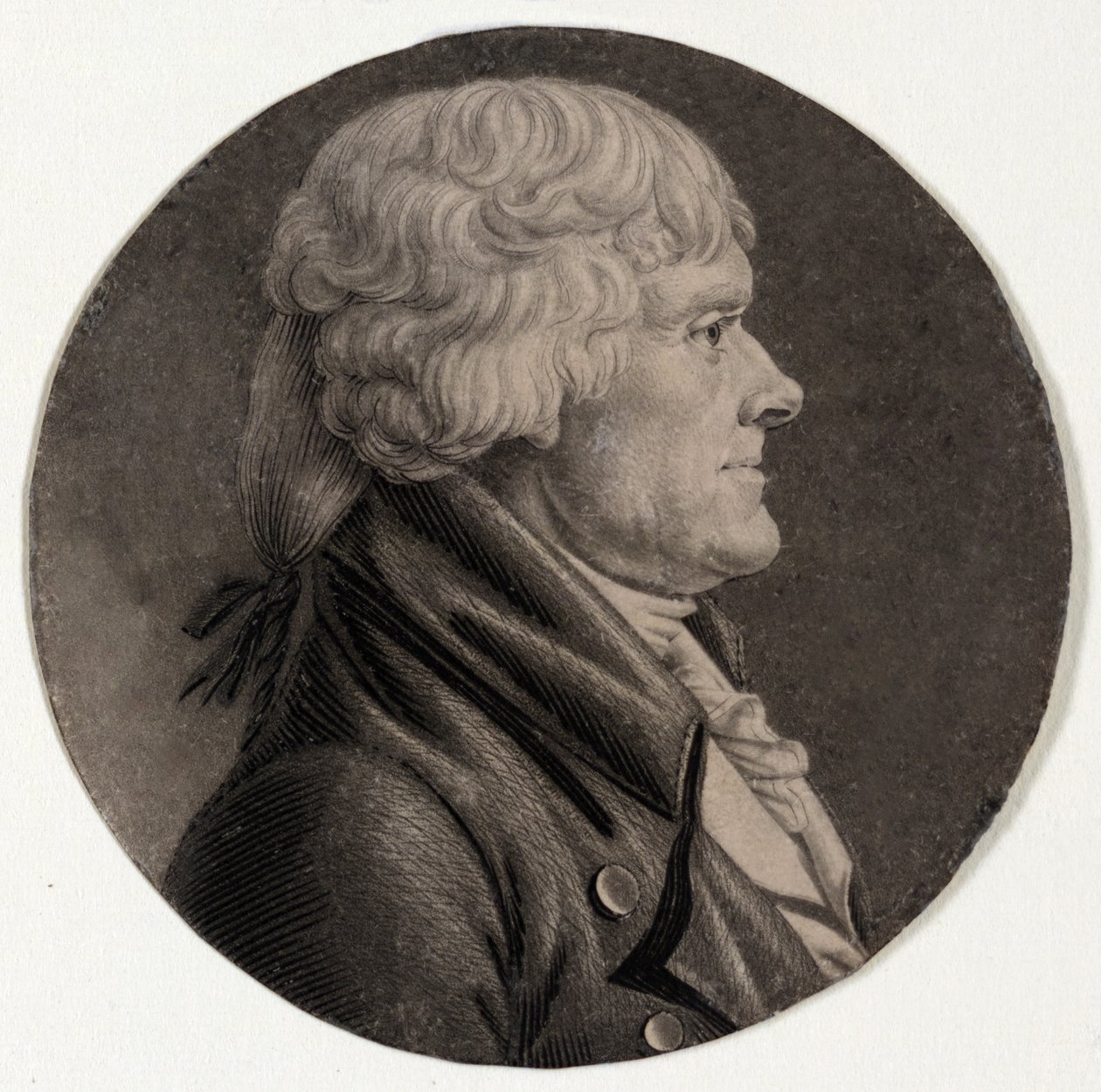 Thomas Jefferson, pub. 1806 de Charles Balthazar Julien Fevret de "Saint Mémin 1770 1852".