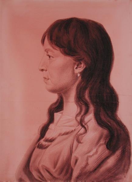 Maíz amarillo, niña india de los Iowas de los Misuris de Charles Balthazar Julien Févret de Saint Mémin