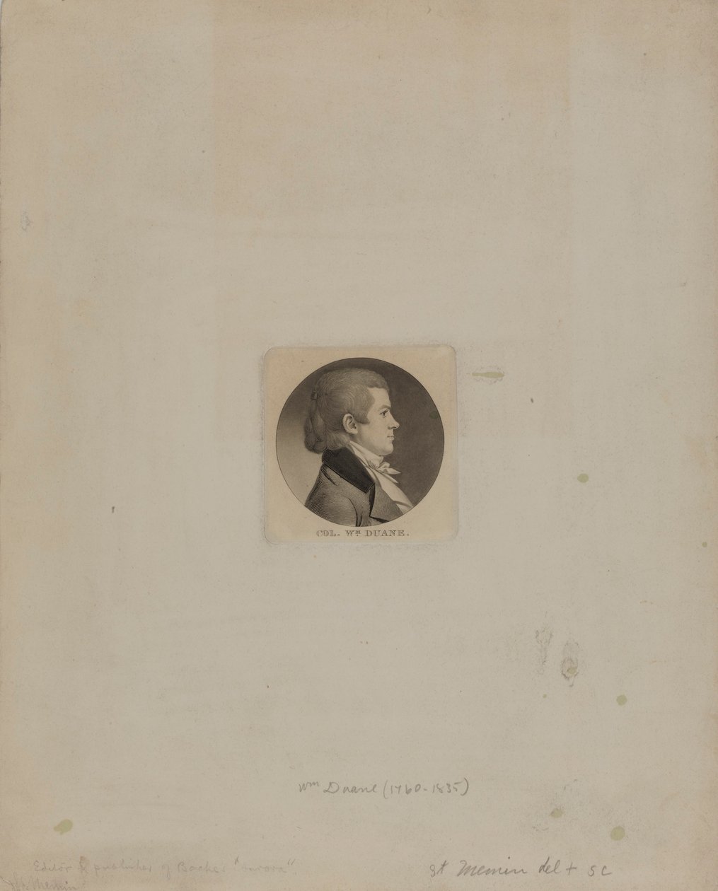 Col. Wm. Duane de Charles Balthazar Julien Févret de Saint Mémin