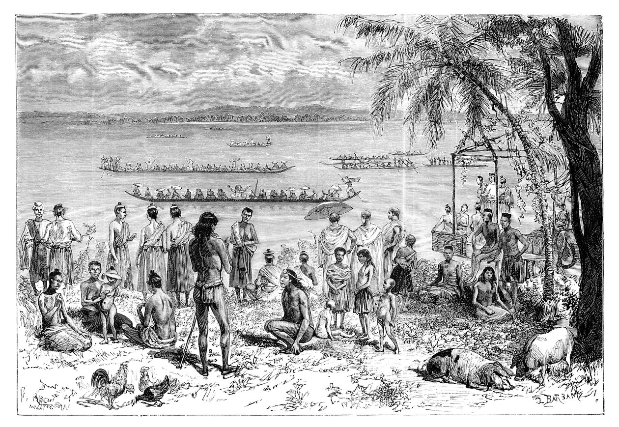 Carrera de botes en el Mekong, 1895 de Charles Barbant
