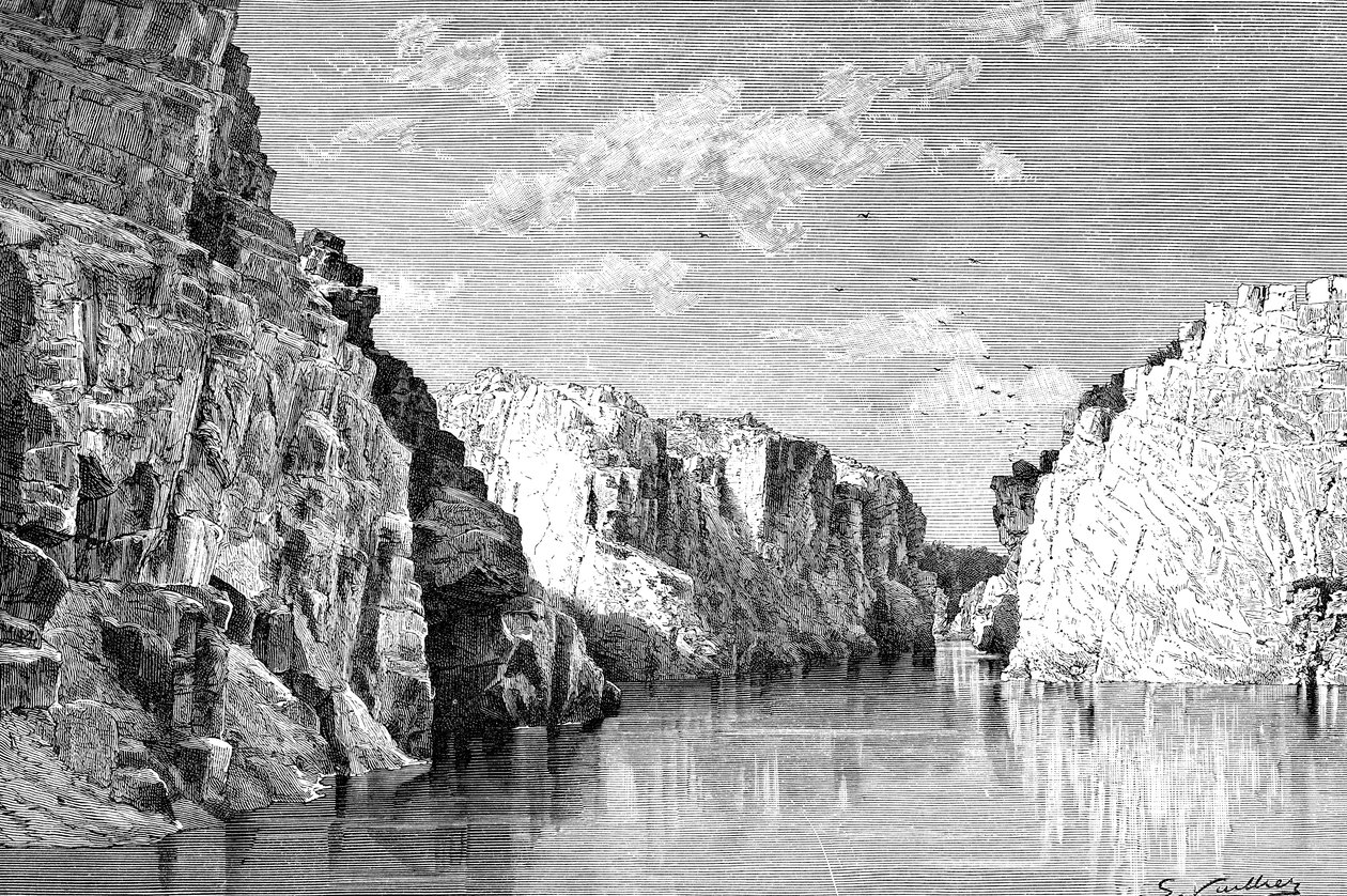 La garganta de las Rocas de Mármol, India, 1895 de Charles Barbant