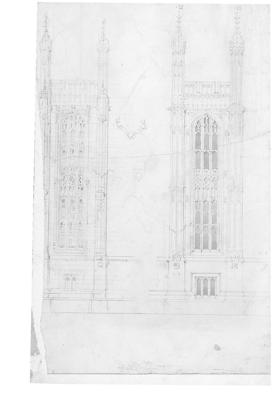 Dibujo para las Casas del Parlamento, c.1836-40 de Charles Barry