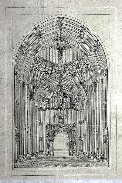 Entrada a la Casa de los Lores, de una carpeta de dibujos del Nuevo Palacio de Westminster de Charles Barry