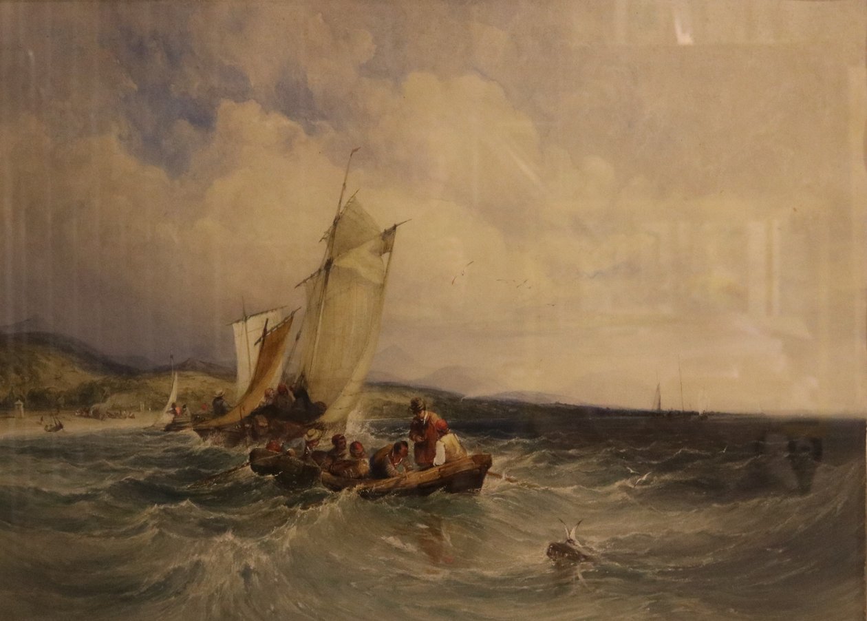 Bahía de Wicklow, c.1840 (acuarela sobre papel) de Charles Bentley