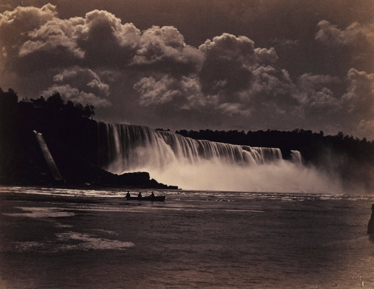 Niágara, con barco de Charles Bierstadt