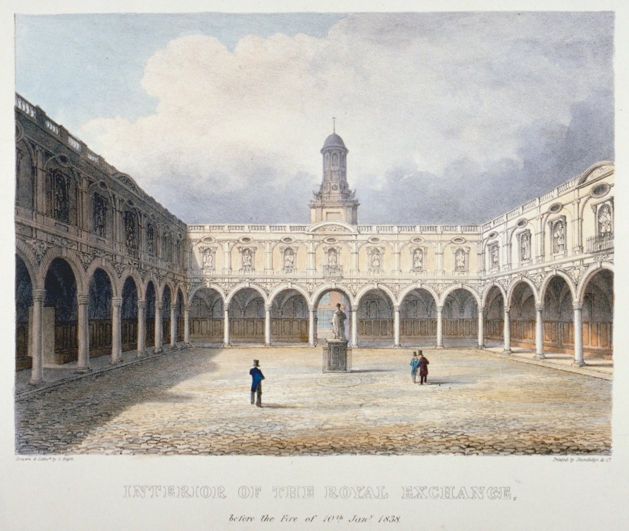 Patio del Royal Exchange, Ciudad de Londres, 1838 de Charles Bigot