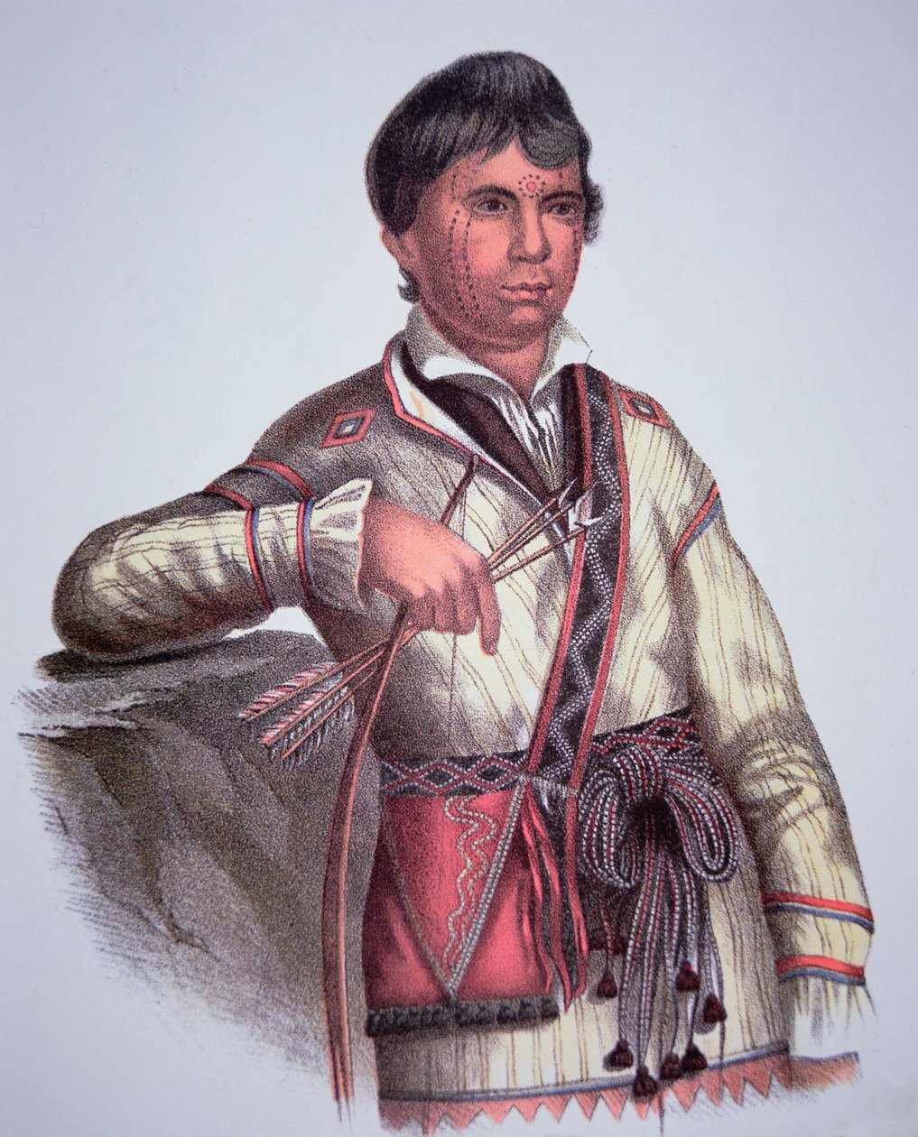 Mistippee, hijo de Yoholo-Micco, jefe del pueblo Creek, de una pintura de 1826 de Charles Bird (after) King