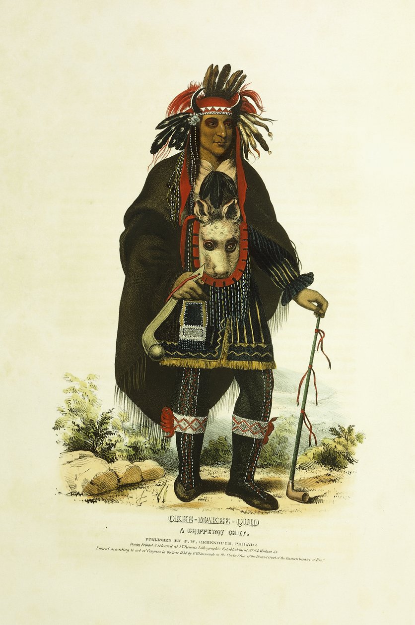 Okee-Makee-Quid, un jefe Chippeway de Charles Bird (after) King
