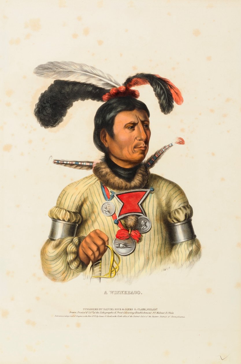 A WINNEBAGO., de Historia de las tribus indias de Norteamérica de Charles Bird King