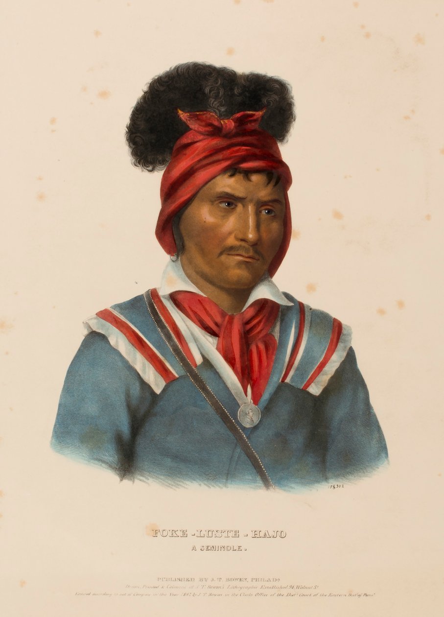 FOKE-LUSTE-HAJO. A SEMINOLE., de History of the Indian Tribes of North America de Charles Bird King