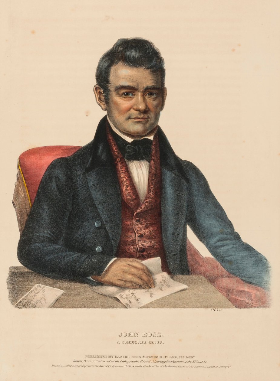 JOHN ROSS A CHEROKEE CHIEF, de History of the Indian Tribes of North America de Charles Bird King