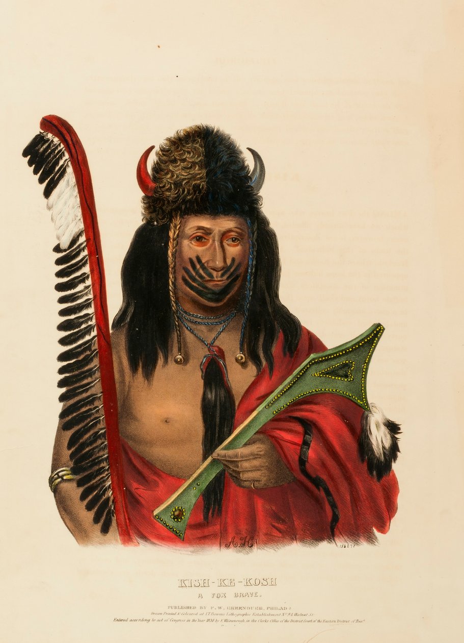KISH-KE-KOSH A FOX BRAVE, de History of the Indian Tribes of North America de Charles Bird King