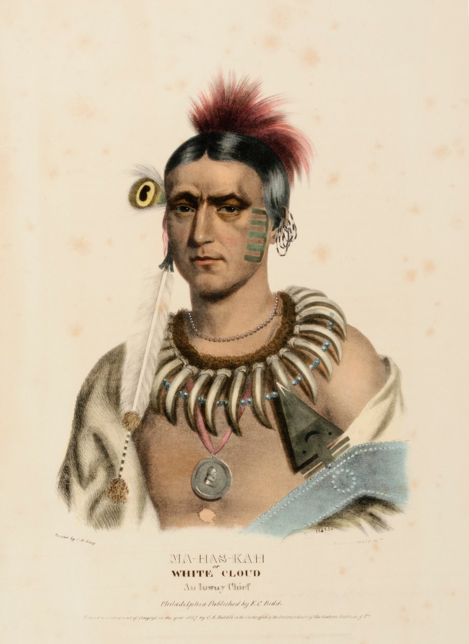 MA-HAS-KAH, de Historia de las Tribus Indias de Norteamérica de Charles Bird King