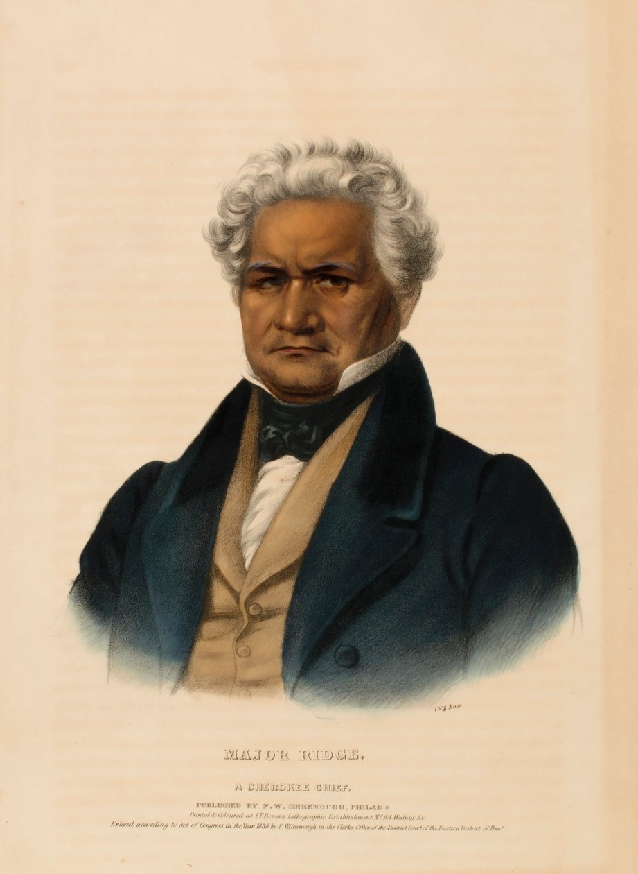 MAJOR RIDGE. A CHEROKEE CHIEF., de History of the Indian Tribes of North America de Charles Bird King