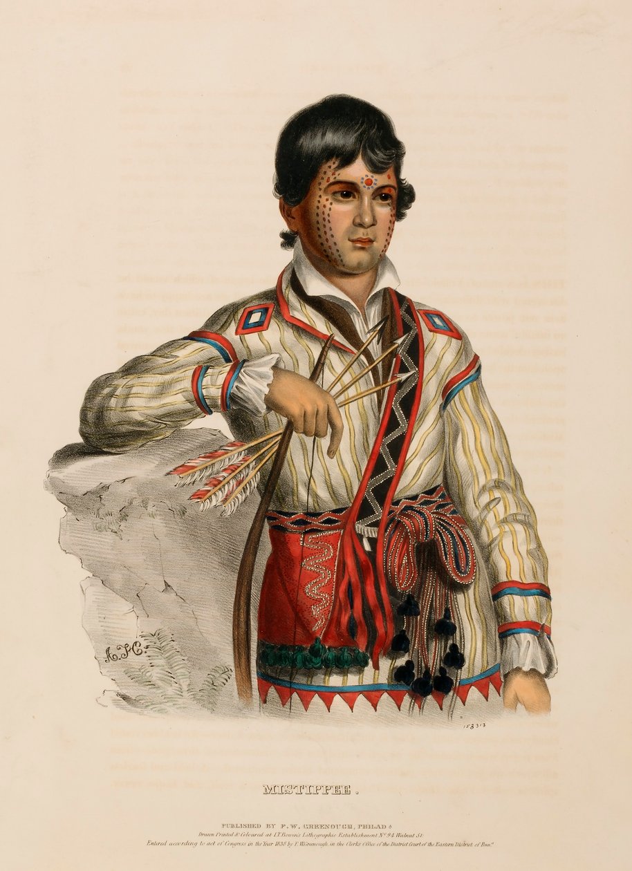 MISTIPPEE., de Historia de las Tribus Indias de Norteamérica de Charles Bird King