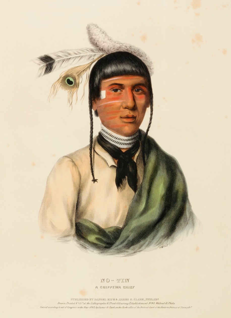 NO-TIN A CHIPPEWA CHIEF., de History of the Indian Tribes of North America de Charles Bird King