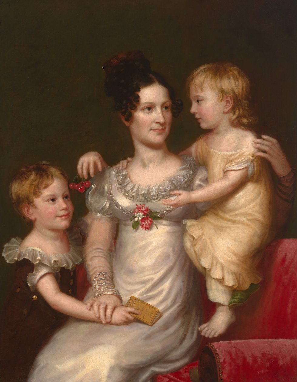 Sarah Weston Seaton con sus hijos Augustine y Julia de Charles Bird King